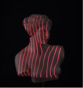 BUST-LINES - Osela inc. Multi-line laser projection on statue