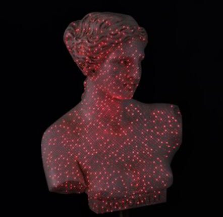 Laser Random Pattern Projection on Statue