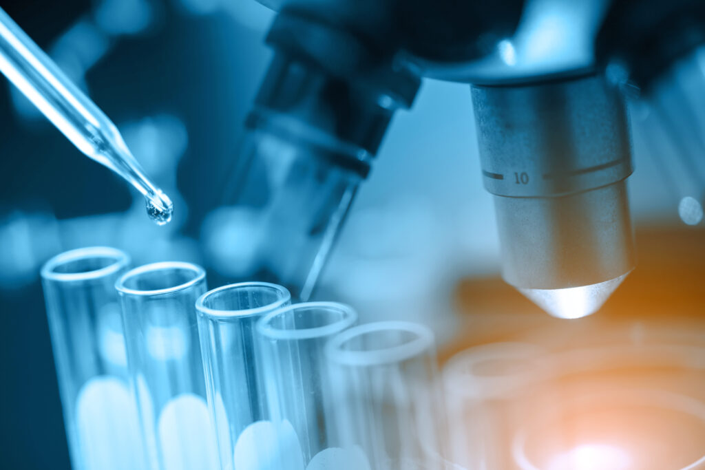 microscope with lab glassware - Osela inc. - Osela inc. Bio-instrumentation