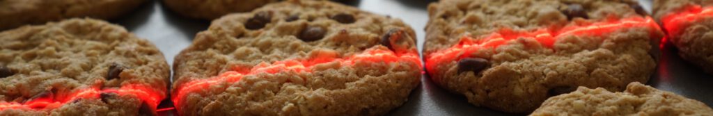 Food inspection using Osela laser line generator for 3D laser line profiling of cookies